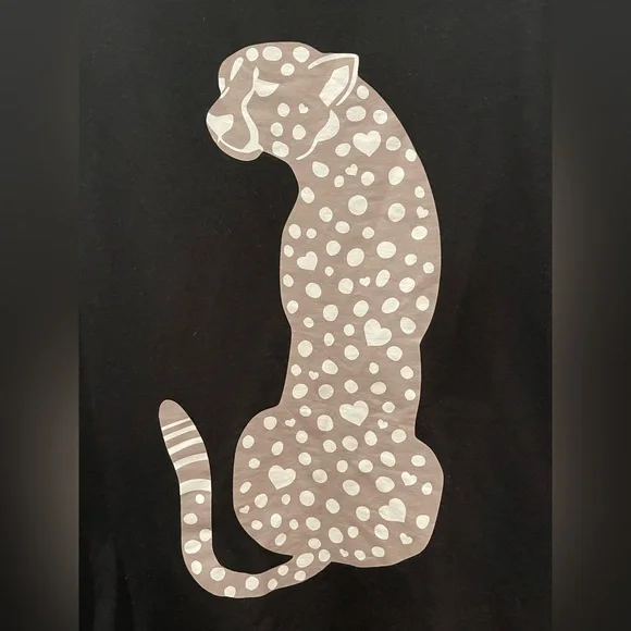 Unisex Cat T-Shirt with Gray Polka Dot Design - Picture 2 of 10